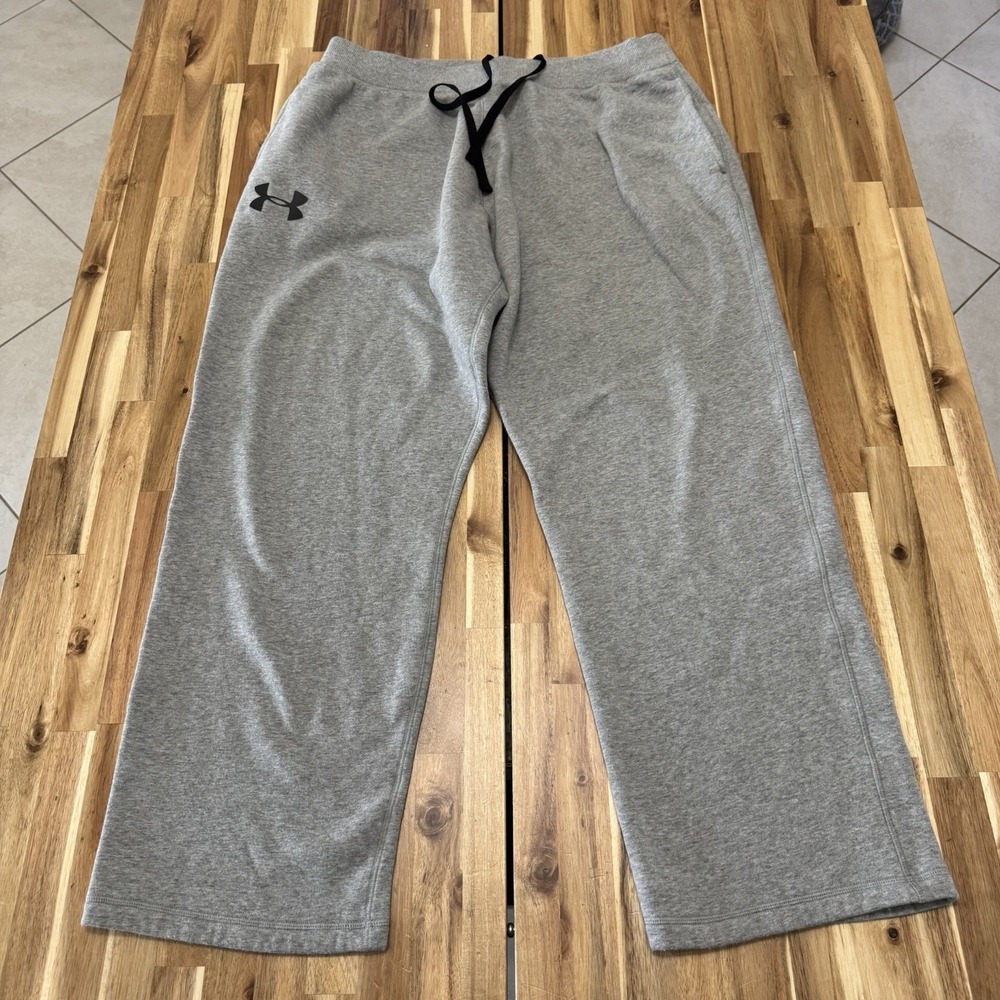 Under Armour Sweatpants Mens 2XL Gray Fleece Drawstring Comfort Gym Outdoor